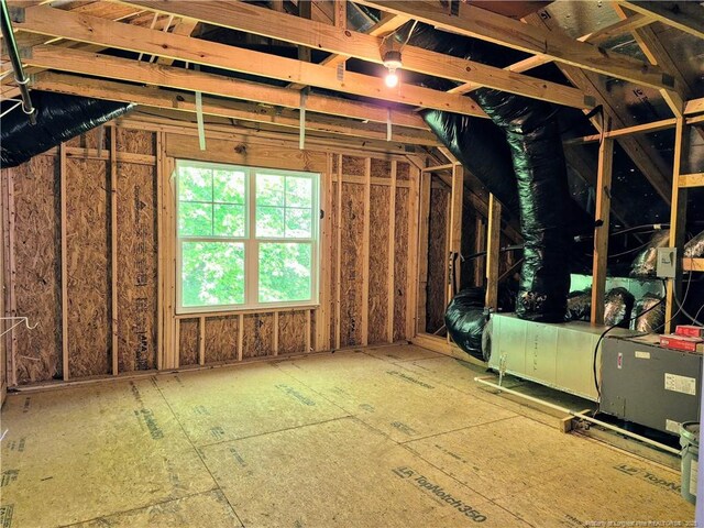 view of unfinished attic