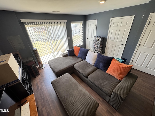 living area with wood finished floors and a wealth of natural light
