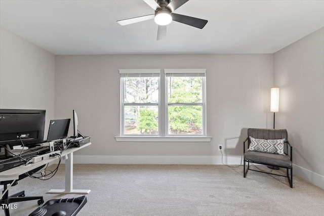 7729 Calcutta Dr, Willow Springs, NC 27592 - office with carpet floors, ceiling fan, and baseboards