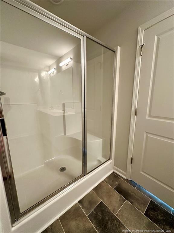 331 Brentmoor Dr, Raeford, NC 28376 - full bath featuring tile patterned floors and a shower stall