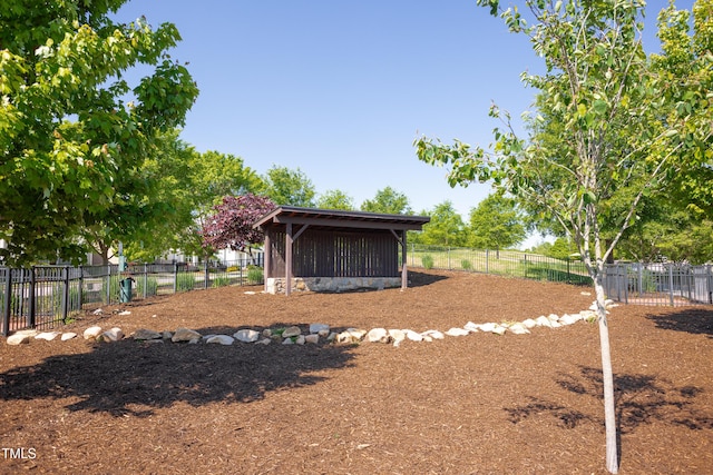 view of yard with fence