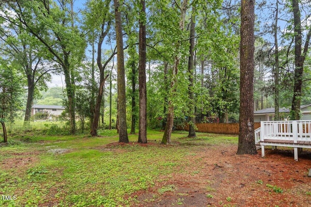 3907 Inwood Dr, Durham, NC 27705 - view of yard with a deck and fence