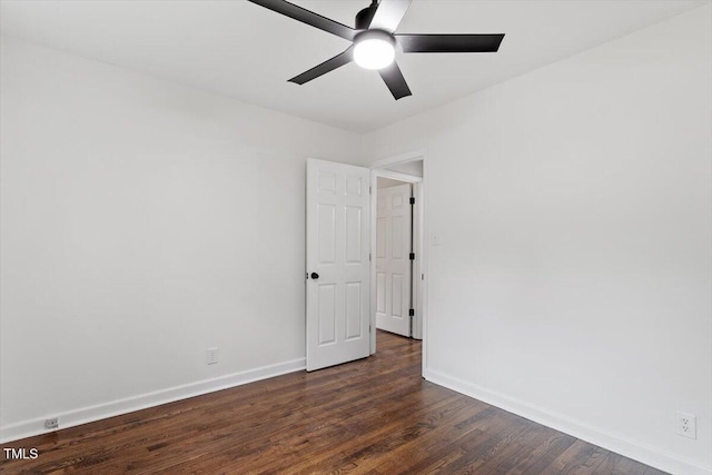 3907 Inwood Dr, Durham, NC 27705 - spare room with baseboards, wood finished floors, and a ceiling fan