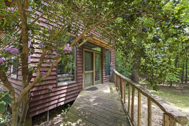 view of wooden deck