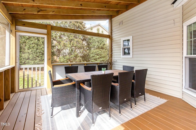 deck featuring outdoor dining space