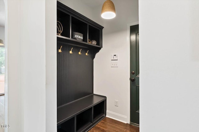 206 Wynngate Dr, Cameron, NC 28326 - mudroom featuring dark wood-type flooring and baseboards
