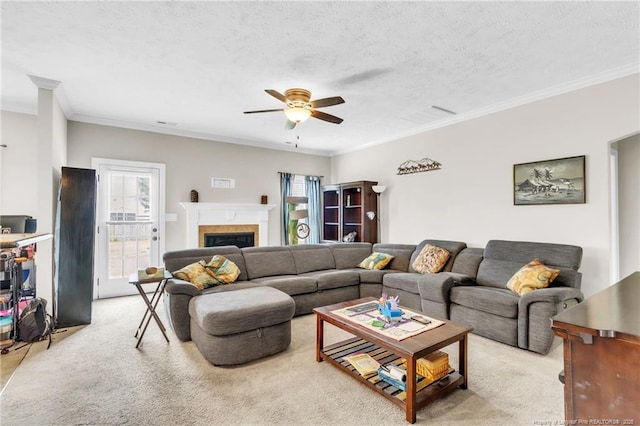 110 Wynngate Dr, Cameron, NC 28326 - living room with ornamental molding, a ceiling fan, and a wealth of natural light