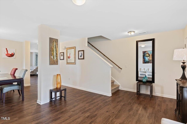 3912 Huntsmoor Ln, Wilson, NC 27896 - interior space featuring stairs, baseboards, and wood finished floors