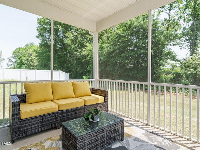 555 Whitley Ridge Dr, Clayton, NC 27527 - view of patio / terrace with an outdoor hangout area and view of wooded area