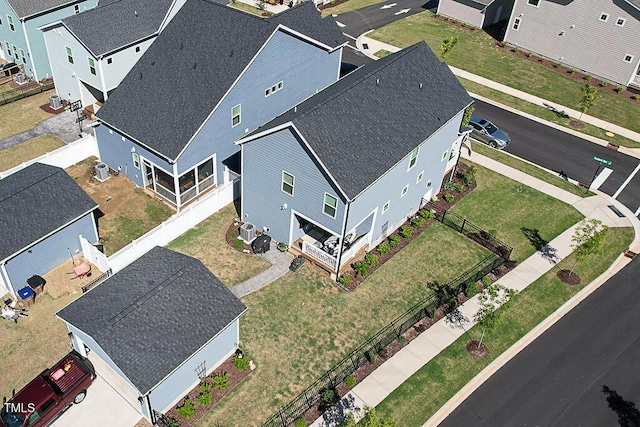 aerial view with a residential view