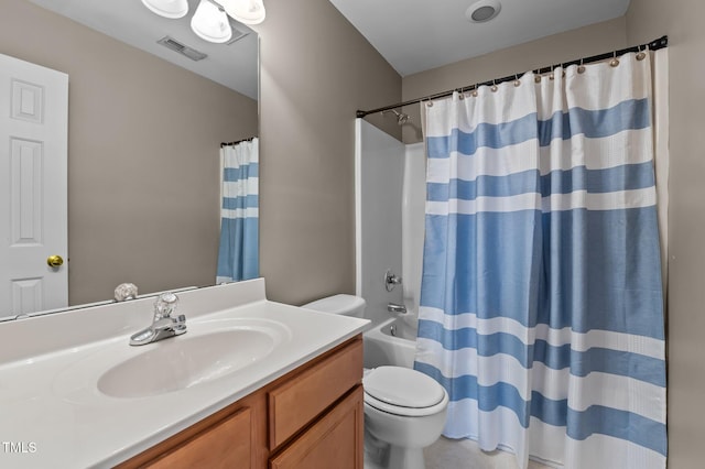612 Lakeview Ave, Wake Forest, NC 27587 - bathroom with toilet, visible vents, shower / tub combo with curtain, and vanity