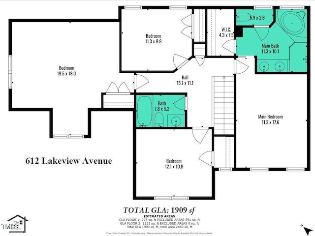 612 Lakeview Ave, Wake Forest, NC 27587 - floor plan