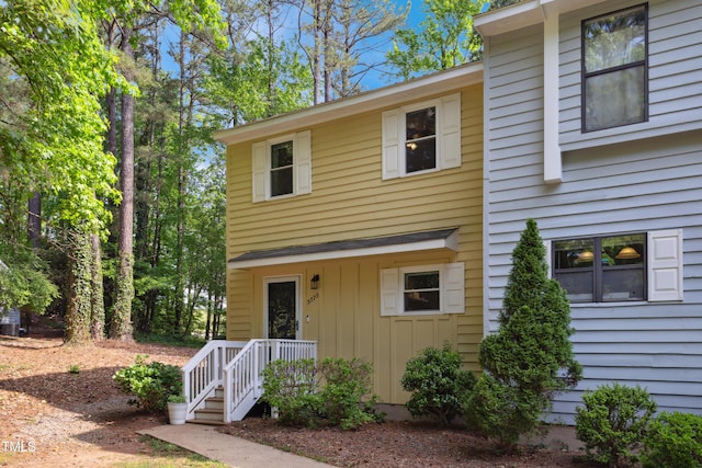view of property featuring board and batten siding