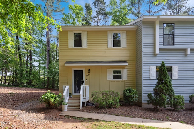 townhome / multi-family property with board and batten siding