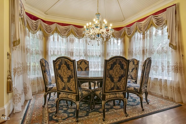 5901 Charleycote Dr, Raleigh, NC 27614 - dining area with an inviting chandelier and ornamental molding