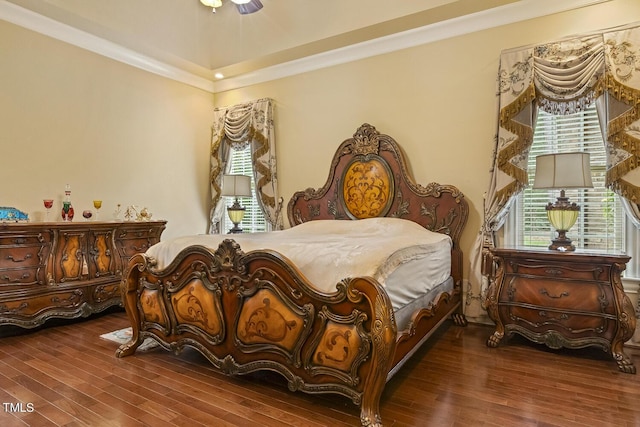 5901 Charleycote Dr, Raleigh, NC 27614 - bedroom featuring wood-type flooring and ornamental molding
