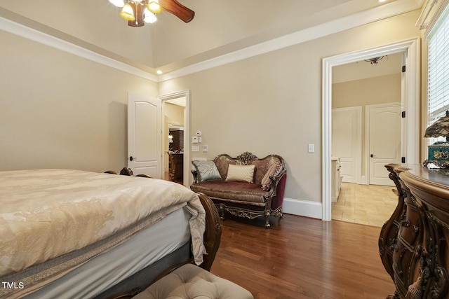 5901 Charleycote Dr, Raleigh, NC 27614 - bedroom with crown molding, baseboards, and wood finished floors