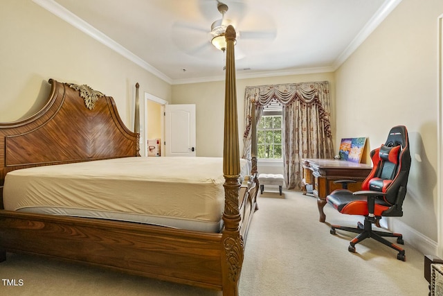 5901 Charleycote Dr, Raleigh, NC 27614 - bedroom featuring carpet floors, a ceiling fan, baseboards, and ornamental molding