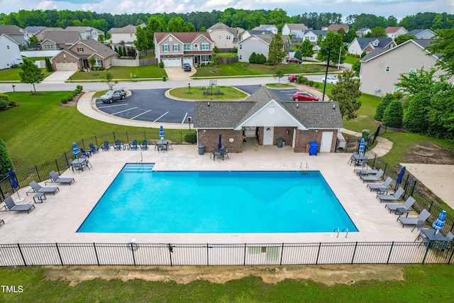 1104 Arden Trace Ct, Fuquay Varina, NC 27526 - community pool featuring a residential view and a patio area