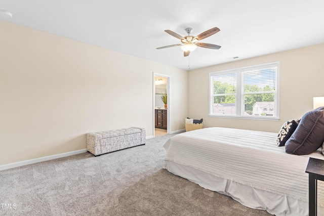 1104 Arden Trace Ct, Fuquay Varina, NC 27526 - carpeted bedroom featuring baseboards, ceiling fan, and connected bathroom
