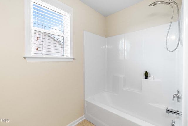 1104 Arden Trace Ct, Fuquay Varina, NC 27526 - full bathroom with baseboards, bathing tub / shower combination, and tile patterned flooring