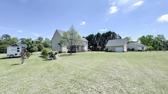 view of yard with an attached garage