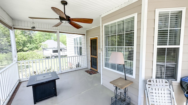 view of patio / terrace with ceiling fan