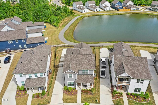 5009 Megara Run, Raleigh, NC 27603 - aerial view of residential area featuring a nearby body of water