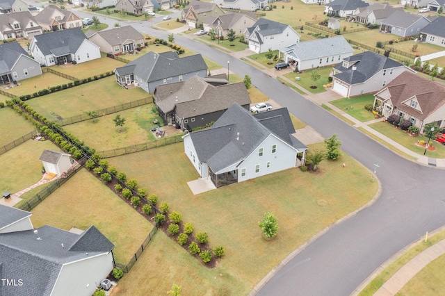 aerial view with a residential view