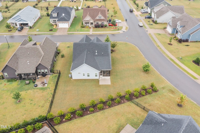 aerial view with a residential view