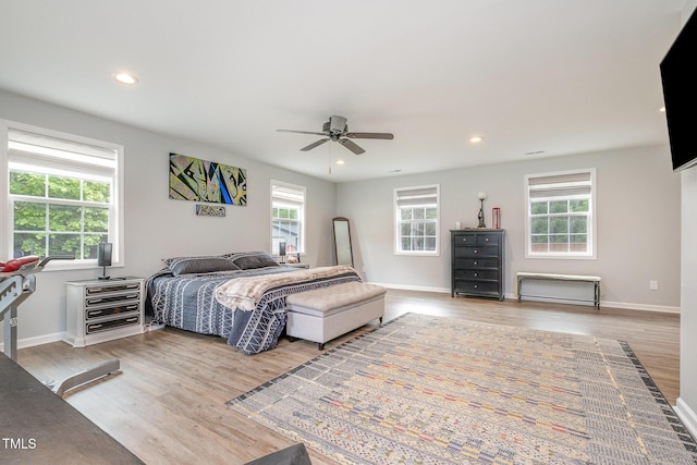 553 Isley Rd, Haw River, NC 27258 - bedroom featuring multiple windows, wood finished floors, recessed lighting, and baseboards
