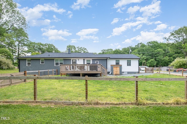 553 Isley Rd, Haw River, NC 27258 - rear view of house featuring a wooden deck and crawl space