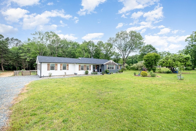 553 Isley Rd, Haw River, NC 27258 - single story home with a front lawn and view of scattered trees