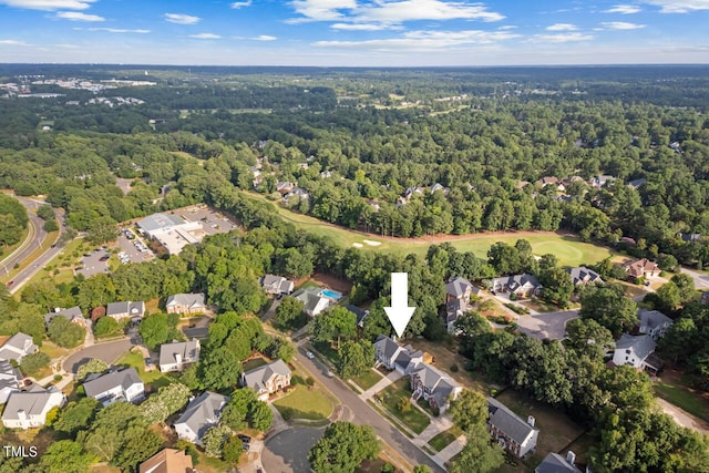 116 Dallavia Ct, Morrisville, NC 27560 - birds eye view of property with a residential view and a forest view