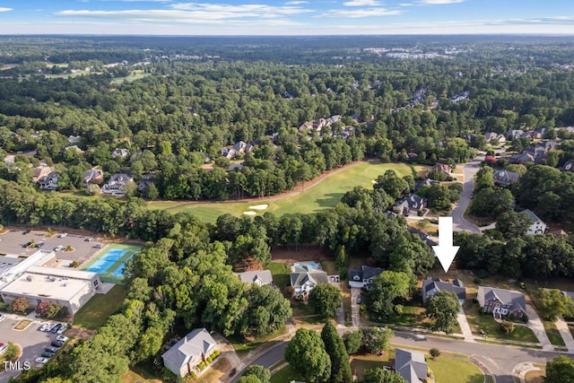 116 Dallavia Ct, Morrisville, NC 27560 - bird's eye view featuring a forest view and a residential view