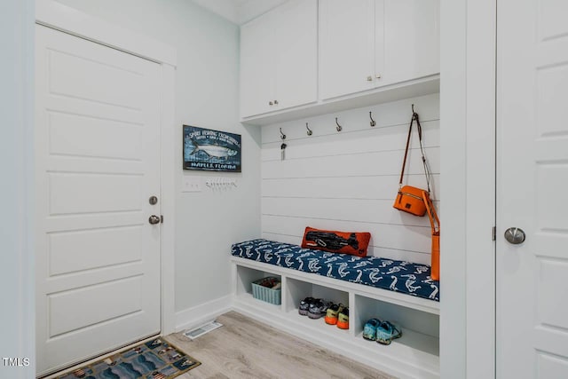 328 Boone St, Chapel Hill, NC 27516 - mudroom with wood finished floors and baseboards