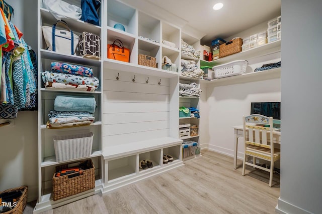328 Boone St, Chapel Hill, NC 27516 - mudroom featuring wood finished floors and baseboards
