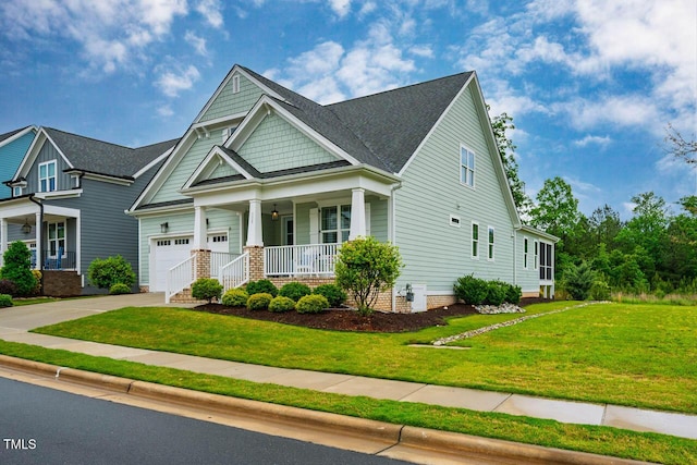 328 Boone St, Chapel Hill, NC 27516 - craftsman-style house with covered porch, concrete driveway, and a front yard