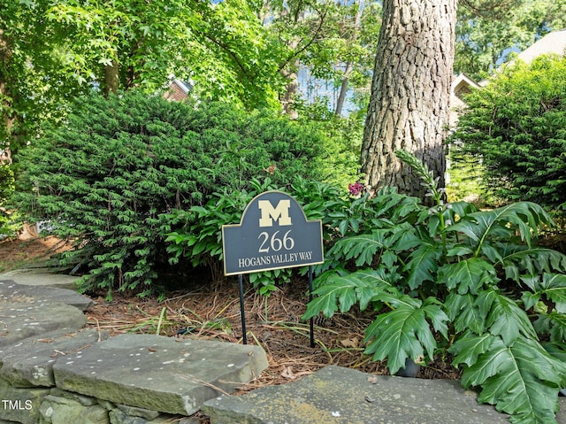 view of community sign