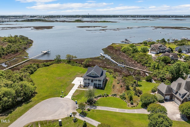 bird's eye view of a nearby body of water