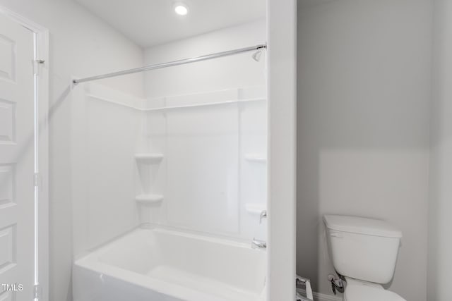 124 Landon Pl, Roxboro, NC 27573 - bathroom featuring recessed lighting, tub / shower combination, and toilet