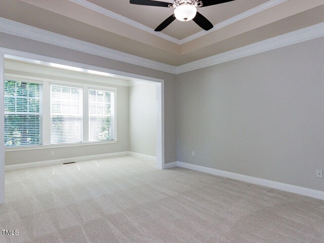 354 Crimson Way, Pittsboro, NC 27312 - unfurnished room featuring crown molding, light carpet, and a ceiling fan