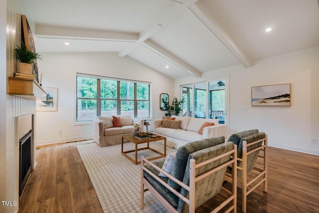 151 Monteith Dr, Chapel Hill, NC 27516 - living room with wood finished floors, a fireplace, baseboards, and recessed lighting