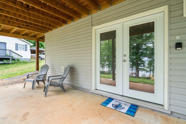 view of patio with french doors
