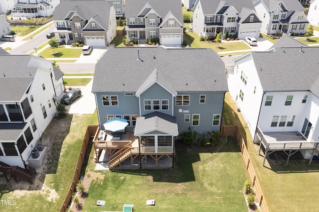 aerial view with a residential view