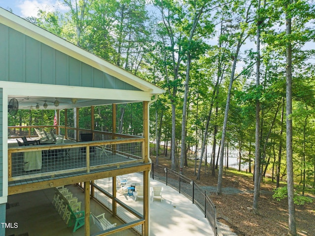 exterior space with stairs and a wooden deck