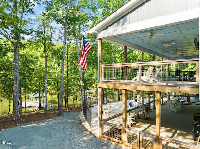 exterior space featuring a wooden deck
