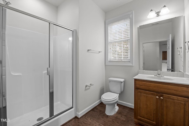 333 Trout Valley Rd, Wake Forest, NC 27587 - full bath with wood finished floors, vanity, and a stall shower