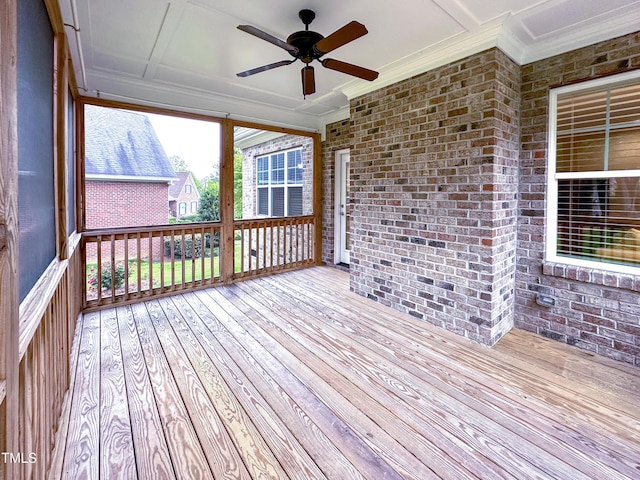 409 Eagle Ct, Henderson, NC 27536 - wooden deck with a ceiling fan