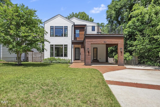 1820 Park Dr, Raleigh, NC 27605 - view of front of home featuring driveway, a front lawn, and a carport